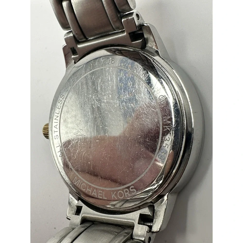 Michael Kors MK3539 Nini Silver Dial Two Tone New Battery 35MM 7